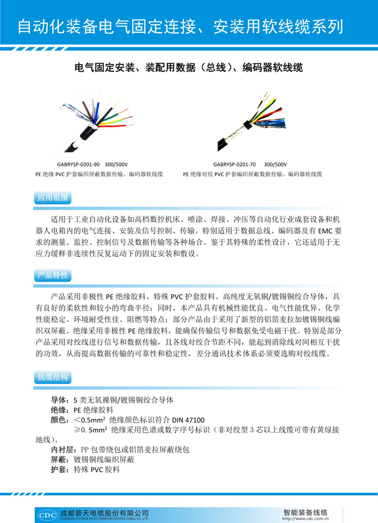 電氣固定安裝、裝配用數(shù)據(jù)（總線）、編碼器軟線纜